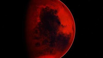 red planet Mars in the starry sky video