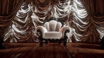 scène de rideau de théâtre de luxe avec chaise video