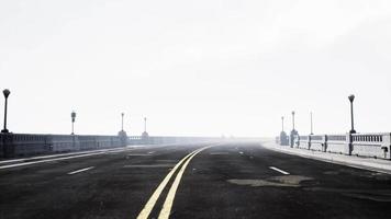 Old empty stone bridge on a foggy day video