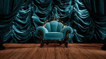 luxe theatergordijn podium met stoel video