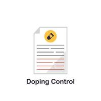 Doping control. Drug free checkup. Doping test for clean sport. Vector