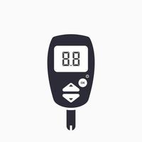 Template blank dial on glucometer. Device for blood glucose test. Diabetes glucometer icon. Vector