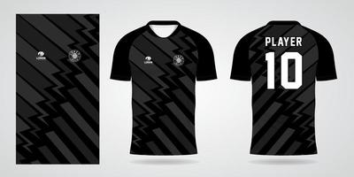 black sports shirt jersey design template vector