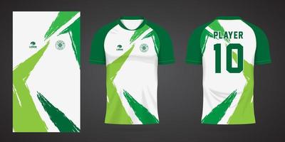 green sports shirt jersey design template vector
