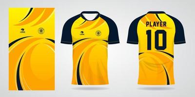 yellow sports shirt jersey design template vector