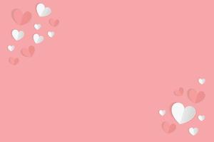 Valentines Day Pink Card Paper Design vector