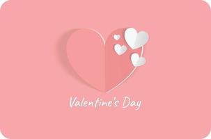 Happy Valentines Day Paper Card Design vector