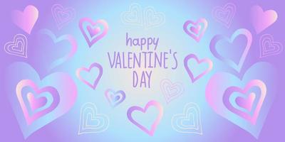 Beautiful hand-draw hearts on a trendy color background vector