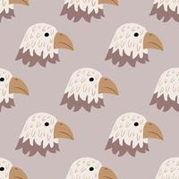 patrón de águila sin costuras en estilo a mano alzada. depredador de cabeza sobre fondo colorido. ilustración vectorial para textiles. vector