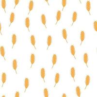 Wheat seamless pattern. Cereal crop sketch. vector