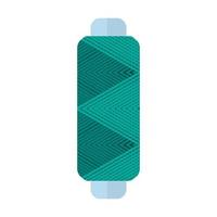 Spool threads color turquoise isolated on white background. Bobbin for sewing machine in flat style. vector