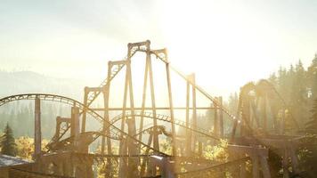 Old Roller Coaster at Sunset photo