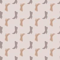 Pastel seamless light pattern with women boors simple silhouettes. Grey background. vector