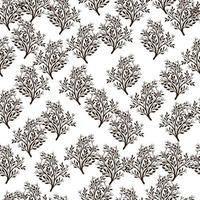 Isolated seamless pattern with hand drawn purple random bush elements. White background. Floral print. vector