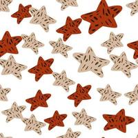 Stars seamless pattern. Hand drawn background celebration. vector