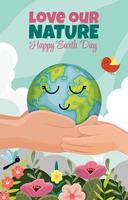 Love Our Nature Concept Celebrate Earth Day vector