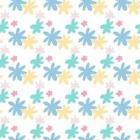 Isolated seamless botanic pattern with daisy flowers. Simple floral backdrop. vector