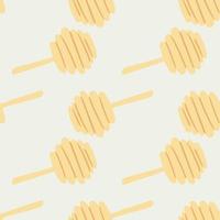Pastel yellow honeyspoon simple seamless pattern. Light pale background. vector