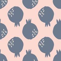 Geometric pomegranate fruit seamless pattern. Simple pomegranates wallpaper vector