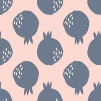 Geometric pomegranate fruit seamless pattern. Simple pomegranates wallpaper vector