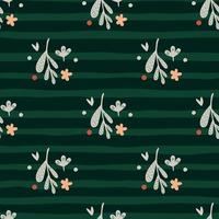 Small flowers and leaf seamless pattern. Floral endless ornament. Simple botanical backdrop. vector
