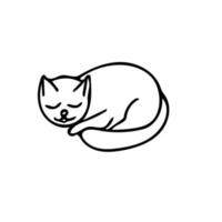 Cute cat hand drawn in doodle style. element for design card, sticker, poster, icon. funny, animal, pet kitten vector