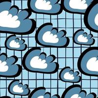 Abstract seamless pattern with cloud sky. Hand drawn cloud sky wallpaper. vector