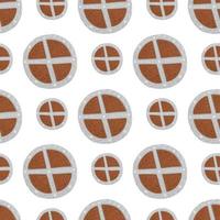 Seamless isolated pattern with grey and brown colored wood shield print. Middle ages war print on white background. vector