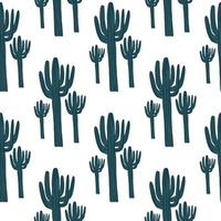 Geometric cacti wallpaper. Abstract cactus seamless pattern on white background. vector