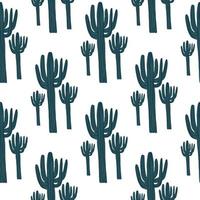 Geometric cacti wallpaper. Abstract cactus seamless pattern on white background. vector