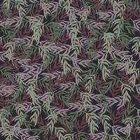 Dark tropical leaf wallpaper. Jungle plants silhouette leaves seamless pattern on black background. vector