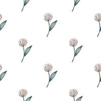 Hand drawn dandelion seamless pattern isolated on white background. Botanical wallpaper. vector