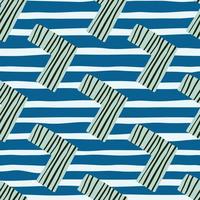 Kids seamless pattern with corners in blue tones. White backgroud with strips. vector