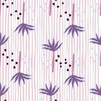 Abstract tropical purple palm tree seamless pattern on stripe background. Contemporary modern trendy vector illustration.