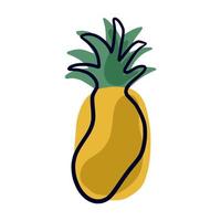 Pineapple in doodle style. vector