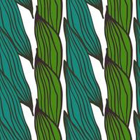 Abstract hand drawn line leaves pattern. Exotic jungle backdrop. vector