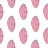 Geometric seamless pattern with tomato. Red tomatoes on white background. vector