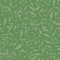 Hand drawn leaf wallpaper. Forest leaves seamless pattern on green background. vector