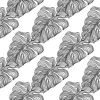 Purple outline contoured seamless pattern in decorative style. Isolated print. White background. vector