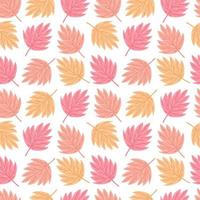 Seamless pattern autumn leaves on white background. Geometric template maple leaf. vector