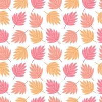 Seamless pattern autumn leaves on white background. Geometric template maple leaf. vector