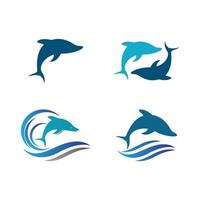 icono del logo de delfines vector