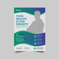 Healthcare medical flyer template and medical flyer vector design