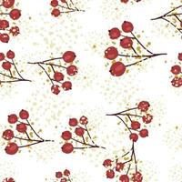 Rowan berry seamless pattern. Botanical wallpaper. Textile print design. vector