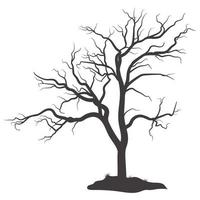 Scary dead tree silhouette image vector