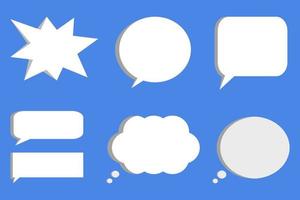 set of speech bubble text vector icon clip art in blue