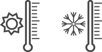 Cold and Hot temperature weather icons clip art symbol logo vector