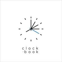 reloj con inspiración en el diseño del logotipo del libro vector