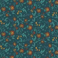 Javenese Green Flower Pattern. Indonesian Batik ethnic pattern design for background vector