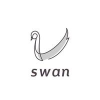 Premium Letter V White Swan Logo Company vector